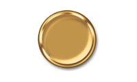 a gold plate on a white background